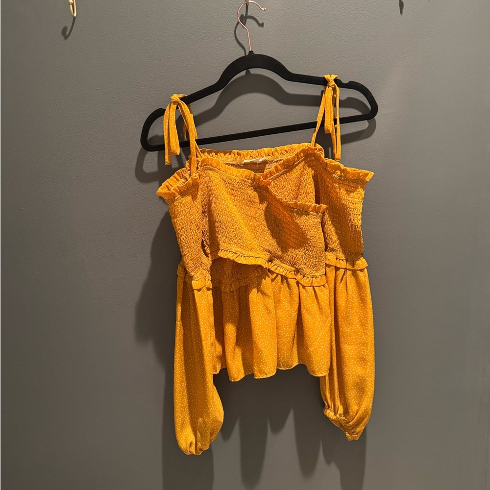 Sunny Yellow Women's Ruffled Blouse